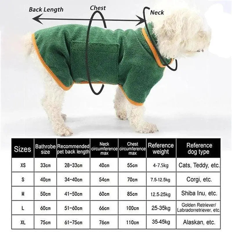 Peignoir absorbant pour chien