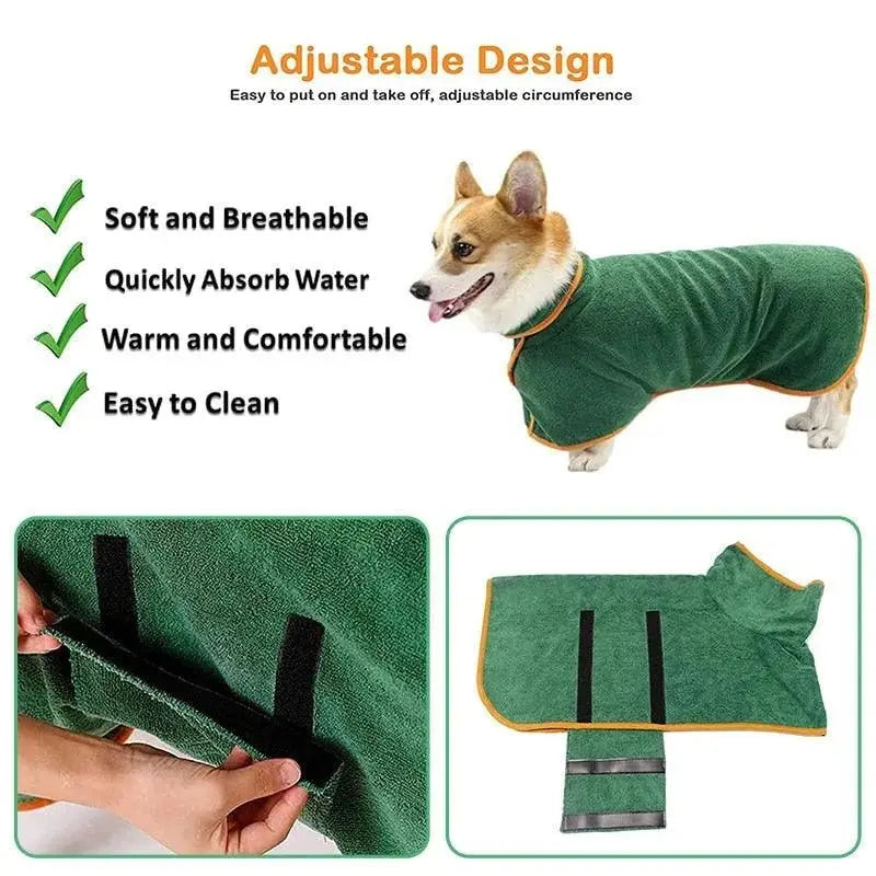 Peignoir absorbant pour chien