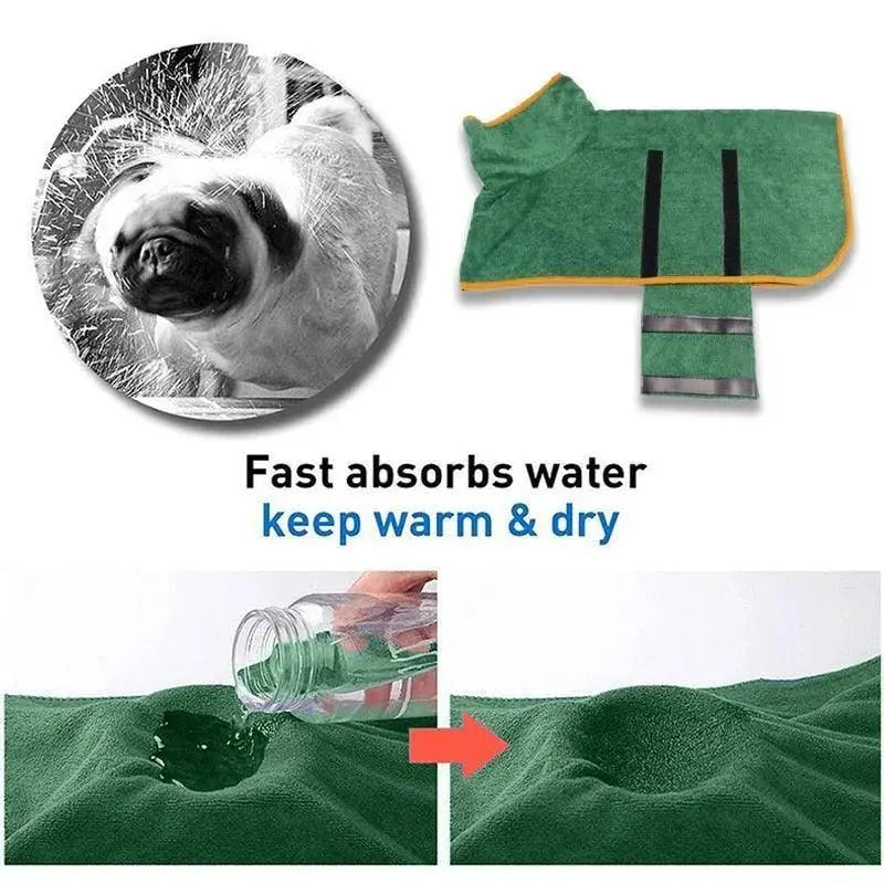 Peignoir absorbant pour chien