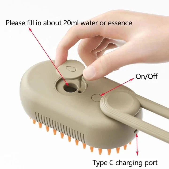Brosse à vapeur 3 en 1 pour animaux de compagnie