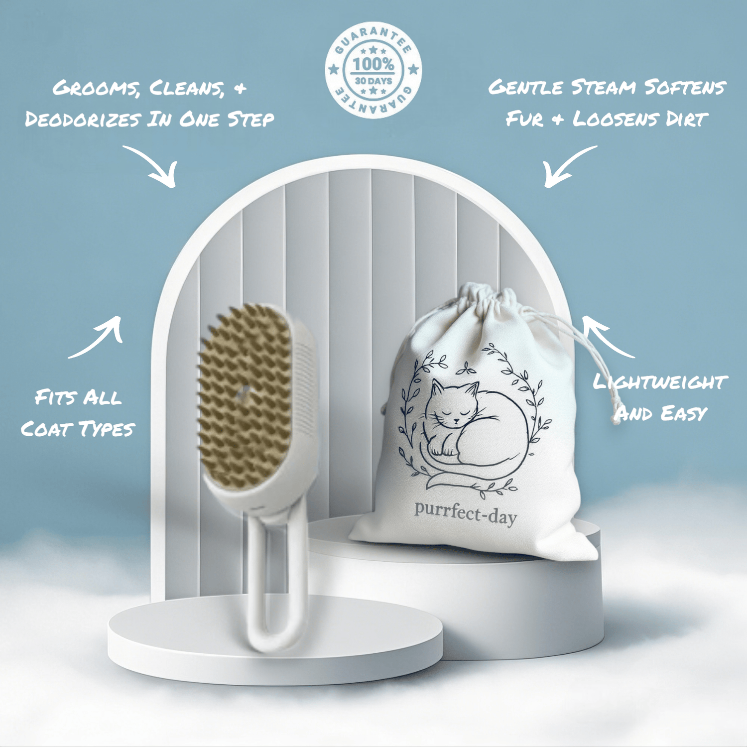 3 in 1 Steamy Pet Brush for cats