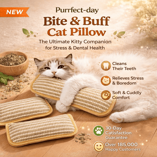 Cat-safe chew and dental pillow as an alternative to plastic bags