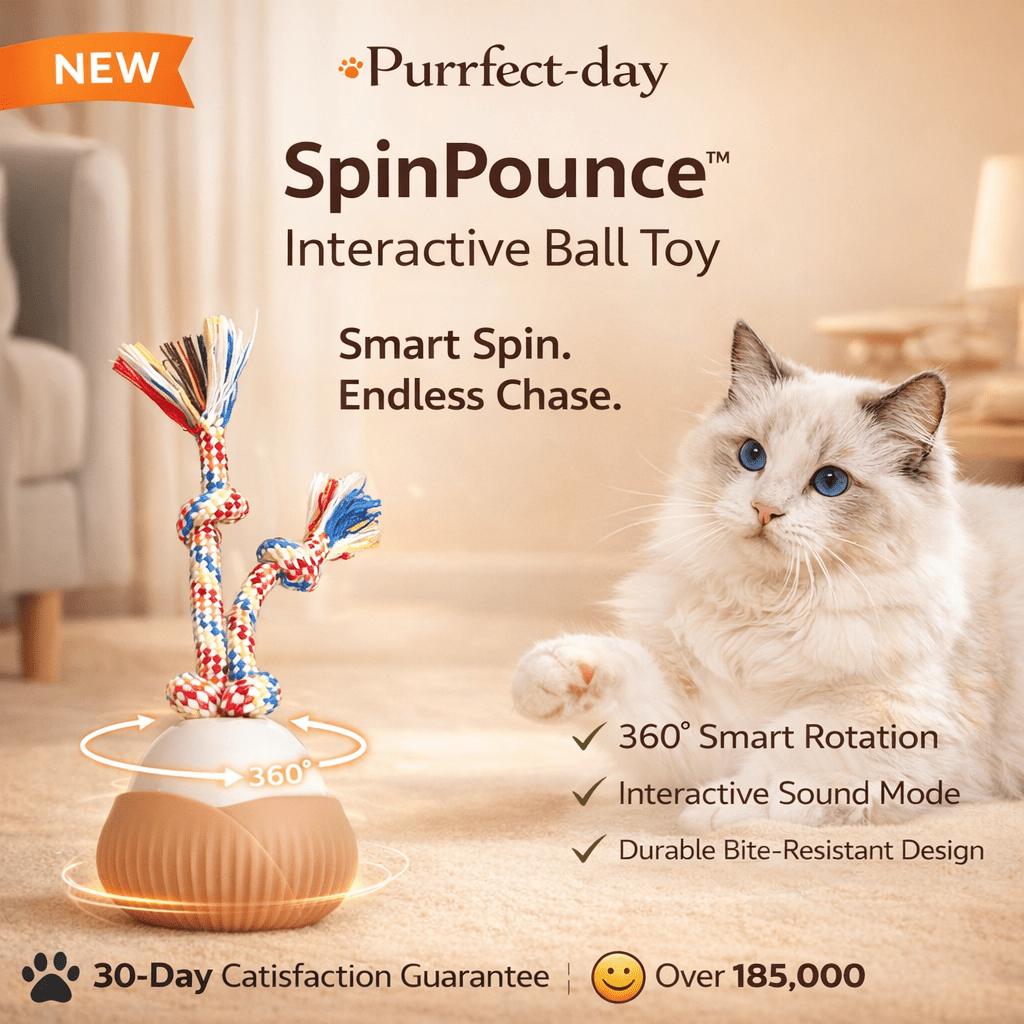 Rotating Ball Cat Toy for floor-level interactive play