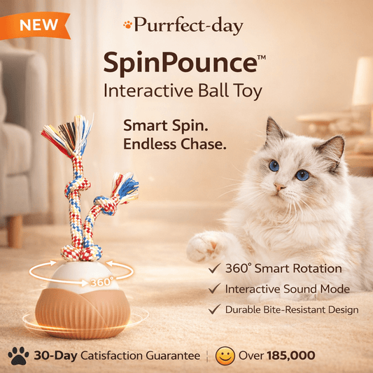 Rotating Ball Cat Toy for floor-level interactive play