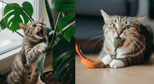 Featured Image for article: How to Stop Your Cat From Eating Your Houseplants