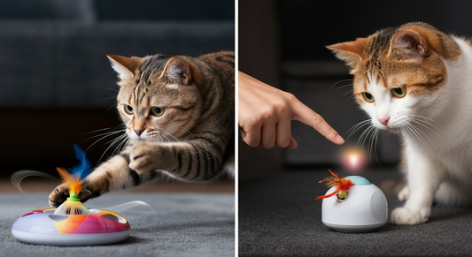Featured Image for article: Motion-Activated vs. Continuous Play Cat Toys: Which is Better?
