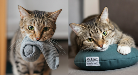 Featured Image for article: Why Does My Cat Carry My Socks Around Crying?