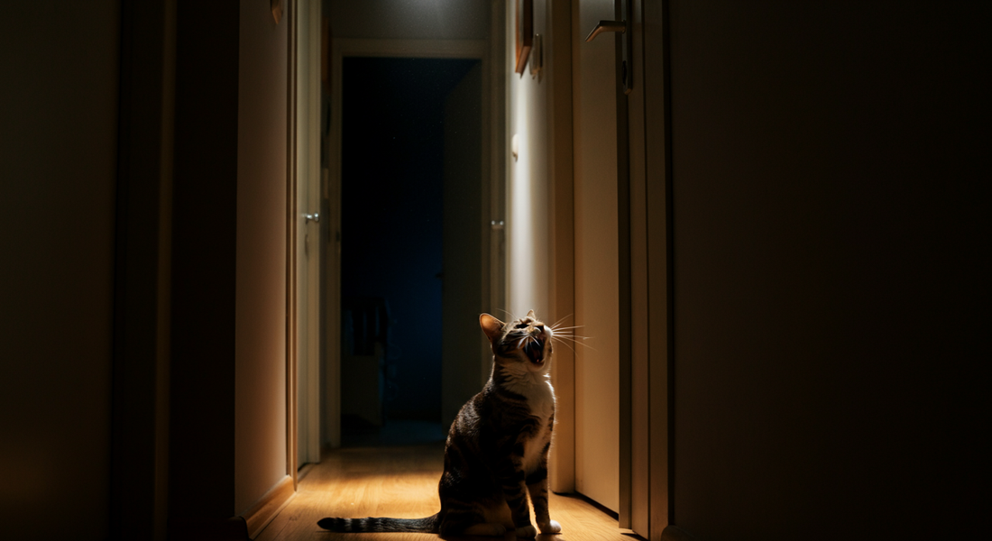 Featured Image for article: Why Does My Cat Yowl at Night? (And How to Stop the 3 AM Wake-Up Calls)