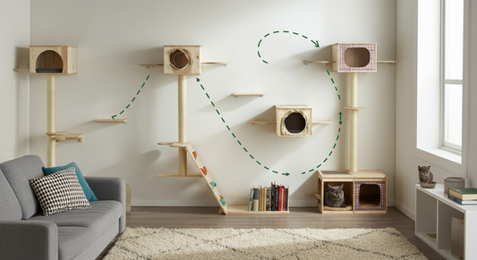 Featured Image for article: How to Build a Cat Superhighway in a Small Apartment (No Drilling Required)