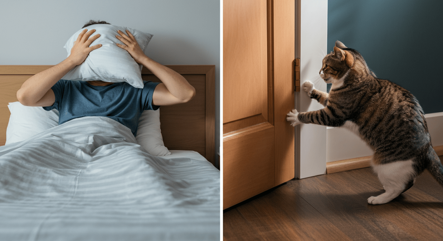 How to Stop Your Cat From Scratching the Bedroom Door at Night - Purrfect-day