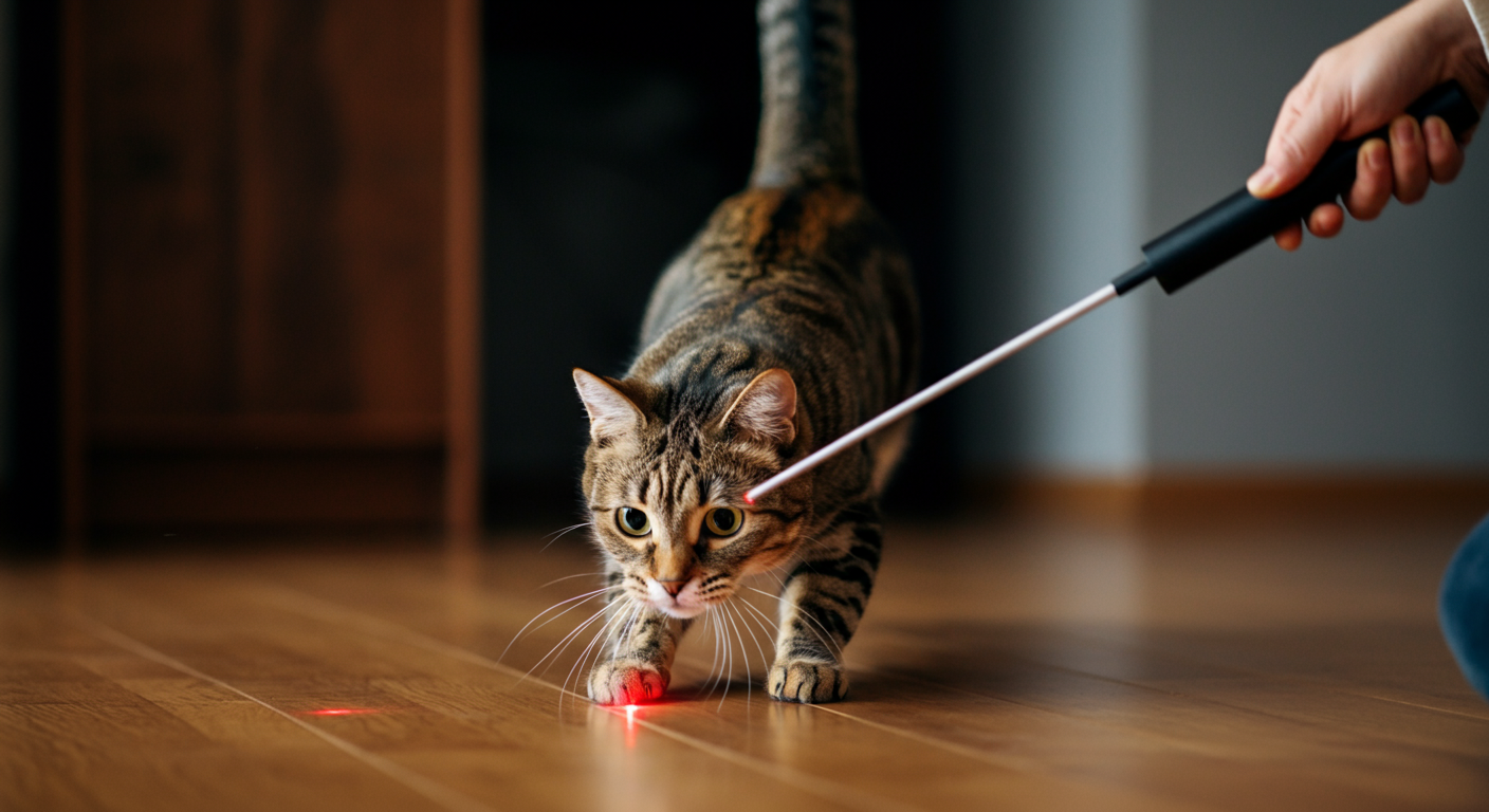 Featured Image for article: Are Laser Pointers Bad for Cats? The 'Frustration' Myth Explained
