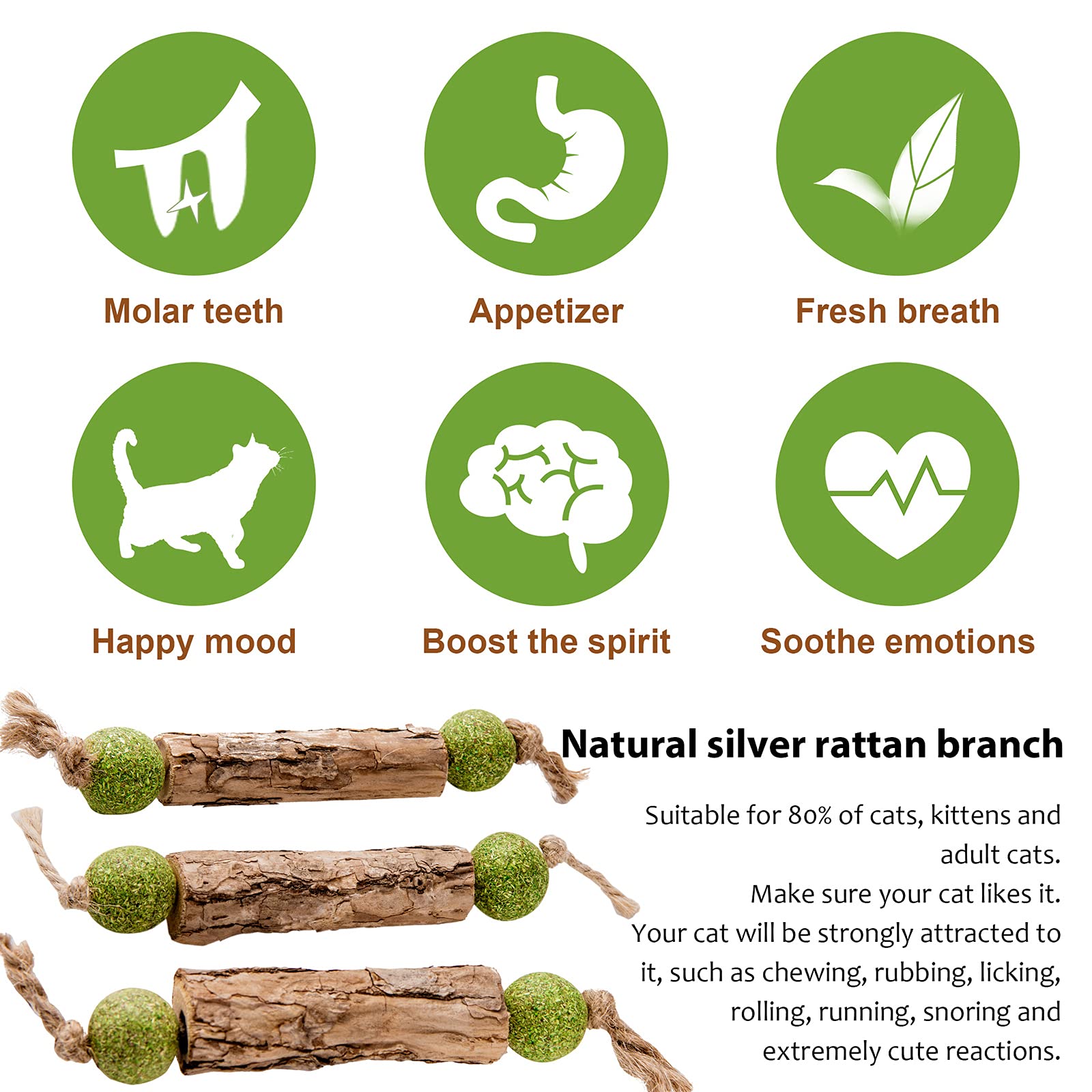 VineChew™ Natural Silvervine & Catnip Chews — 3 Pack