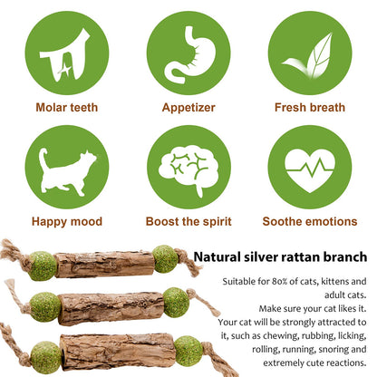 VineChew™ Natural Silvervine & Catnip Chews — 3 Pack