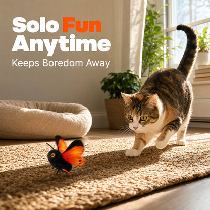 FlutterBloom™ Rechargeable Flapping Butterfly Cat Toy