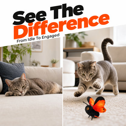 FlutterBloom™ Rechargeable Flapping Butterfly Cat Toy