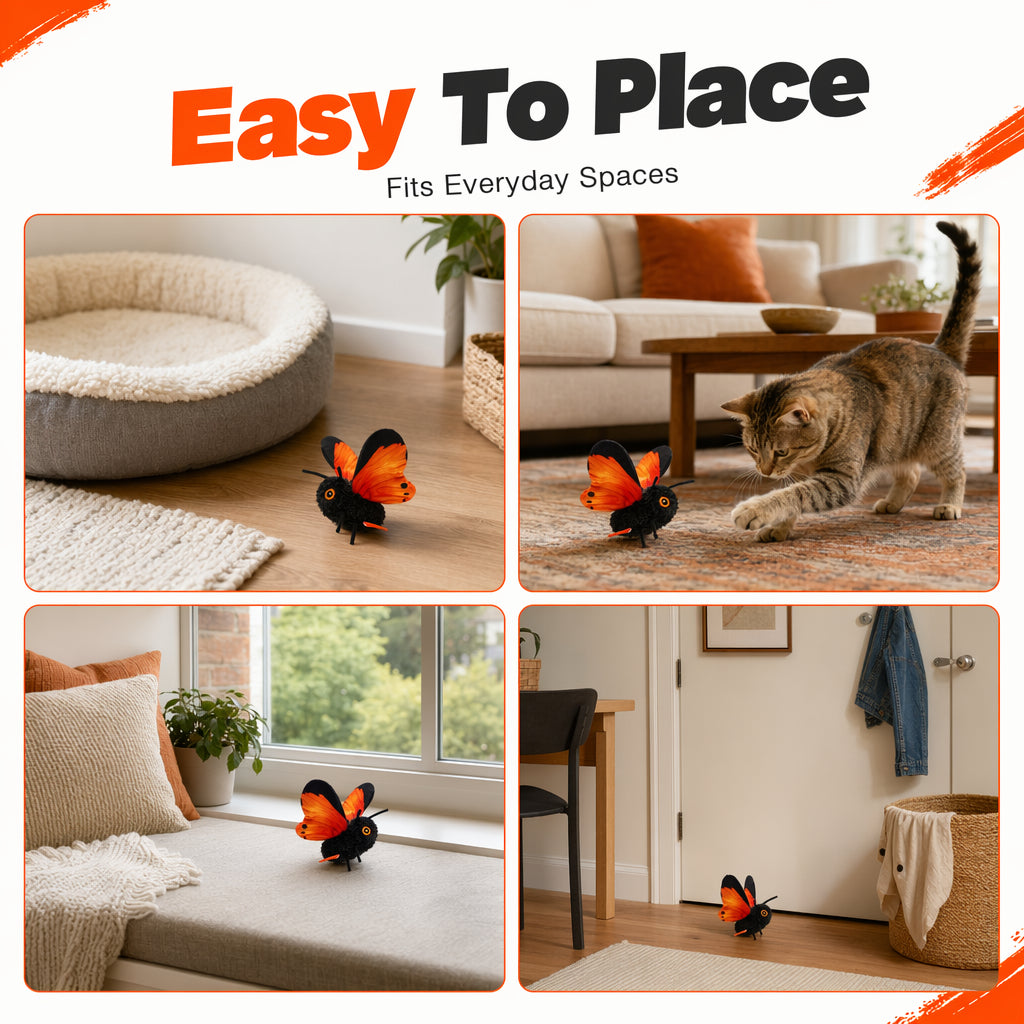 FlutterBloom™ Rechargeable Flapping Butterfly Cat Toy