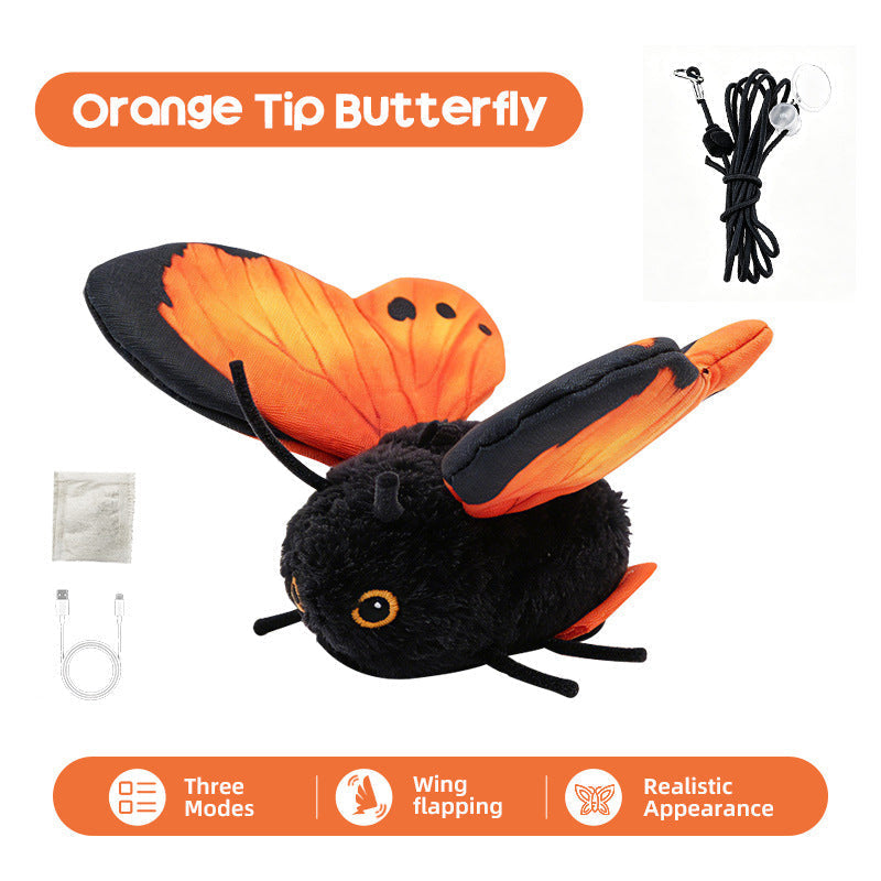 FlutterBloom™ Rechargeable Flapping Butterfly Cat Toy