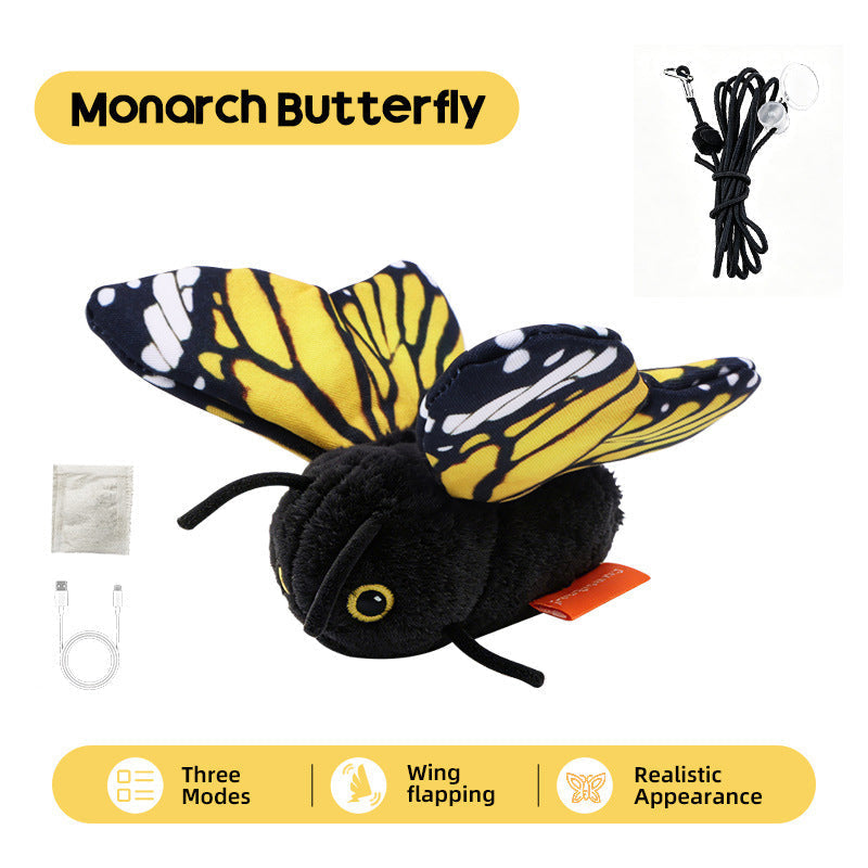FlutterBloom™ Rechargeable Flapping Butterfly Cat Toy