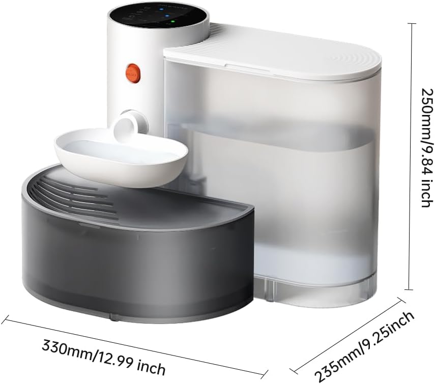 Smart Pet Water Fountain, 105oz/3L Rechargeable Automatic Water Dispenser for Cats and Dogs, Large Capacity Wireless Cat Water Fountain, Innovative Pet Gravity Water Dispenser for Pets