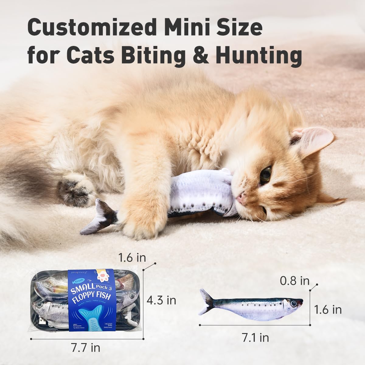 Floppy Fish Mini™ for cats | Purrfect - day
