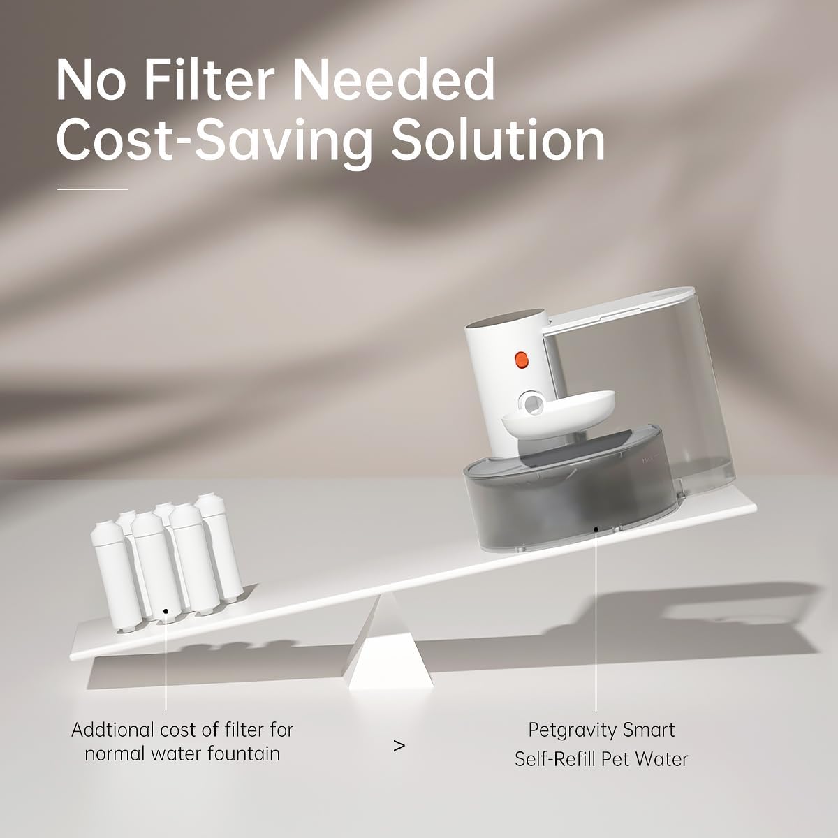 Smart Pet Water Fountain, 105oz/3L Rechargeable Automatic Water Dispenser for Cats and Dogs, Large Capacity Wireless Cat Water Fountain, Innovative Pet Gravity Water Dispenser for Pets