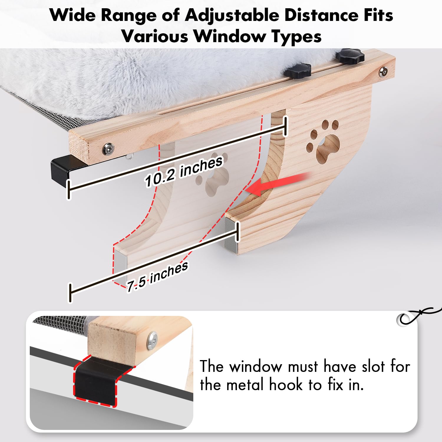 Wooden Cat Window Bed for cats | Purrfect - day