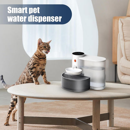 Smart Pet Water Fountain, 105oz/3L Rechargeable Automatic Water Dispenser for Cats and Dogs, Large Capacity Wireless Cat Water Fountain, Innovative Pet Gravity Water Dispenser for Pets