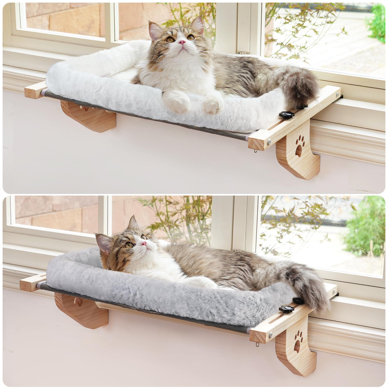 Wooden Cat Window Bed for cats | Purrfect - day
