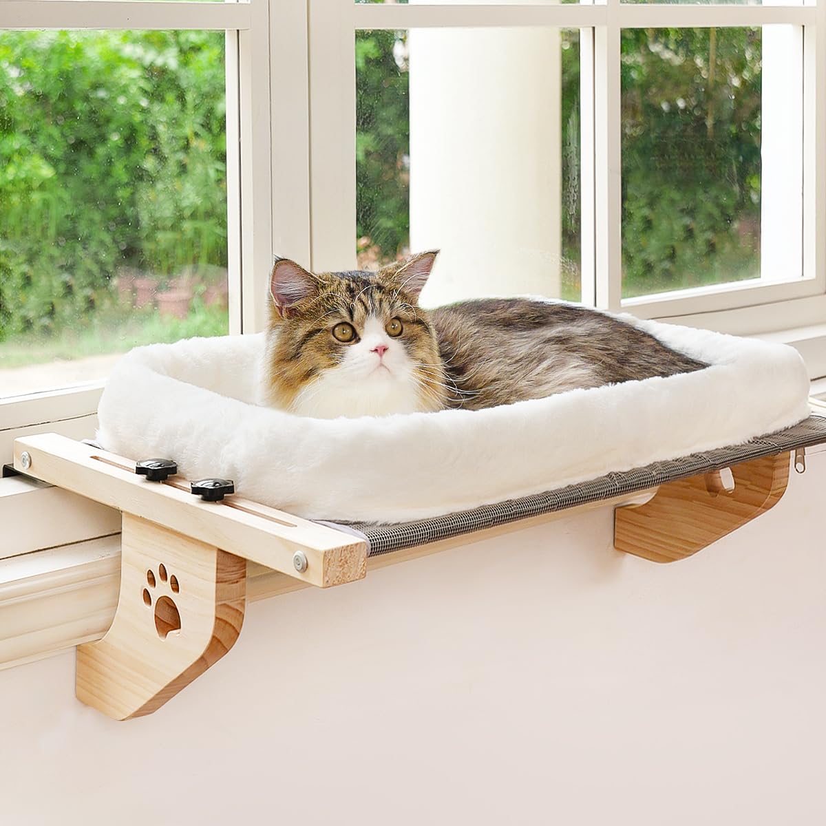 Wooden Cat Window Bed for cats | Purrfect - day