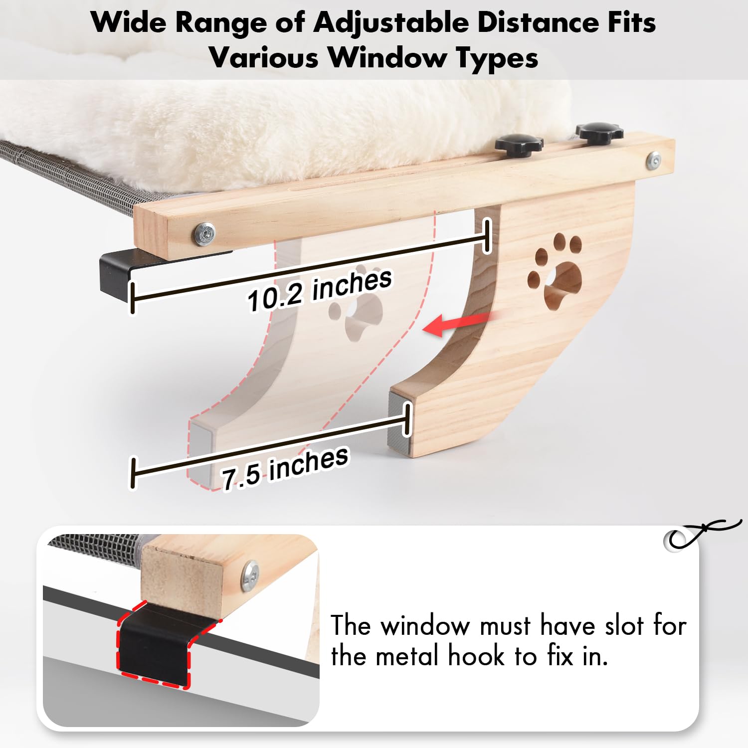 Wooden Cat Window Bed for cats | Purrfect - day