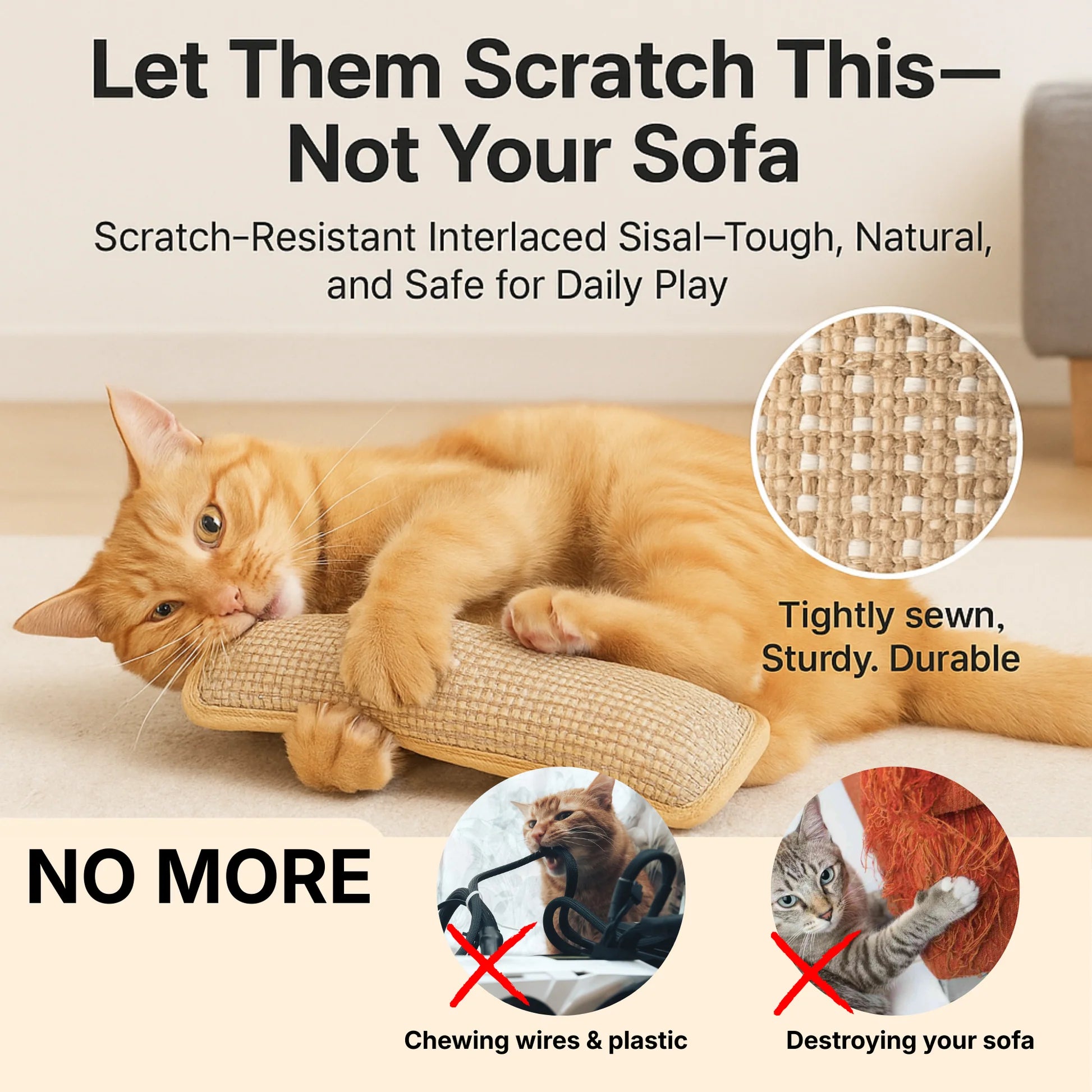 Bite & Buff Cat Pillow for cats | Purrfect - day