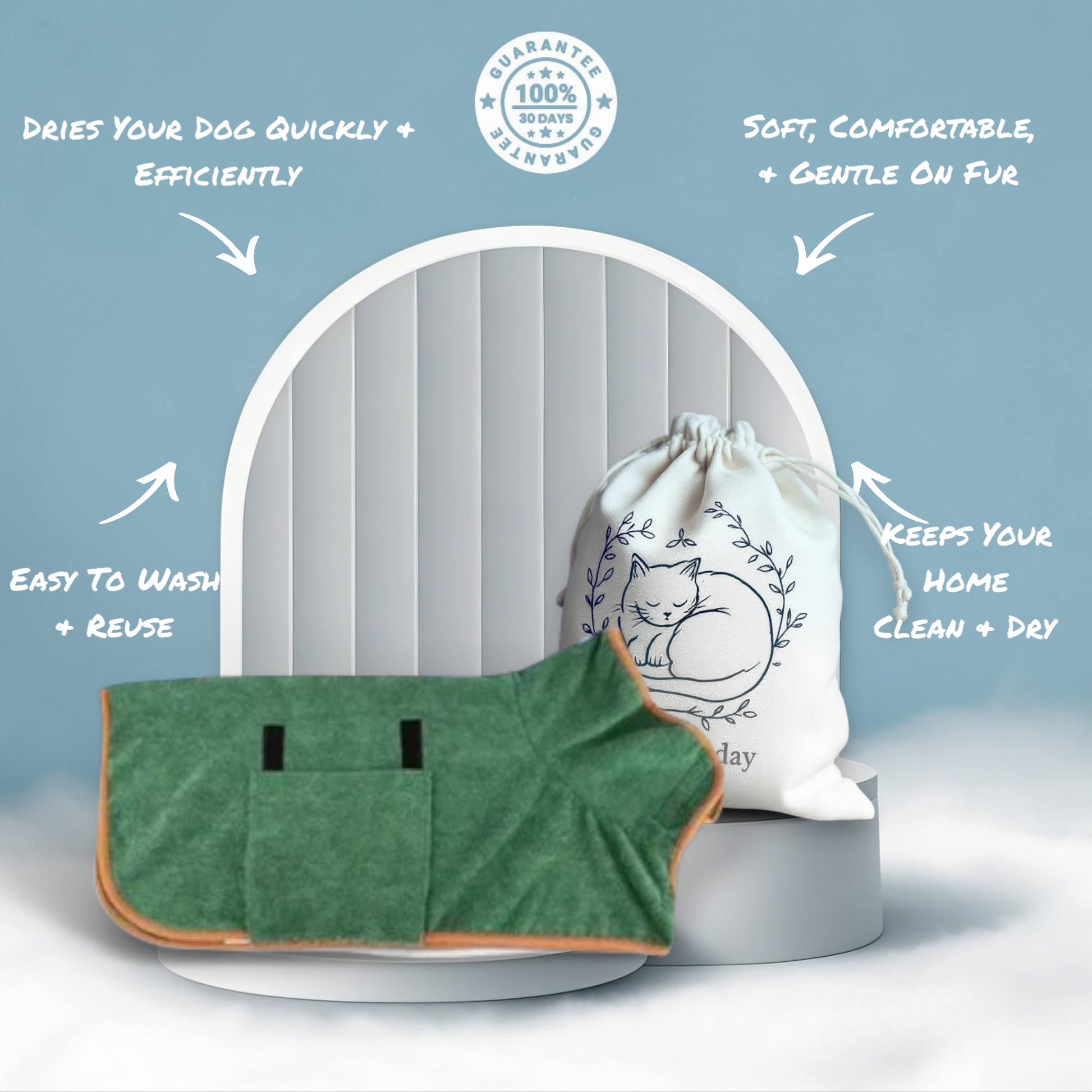 Absorbent Dog Bathrobe