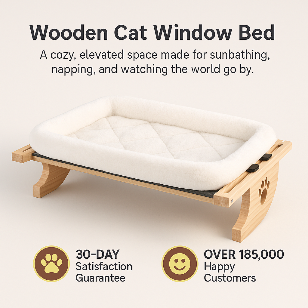 Wooden Cat Window Bed