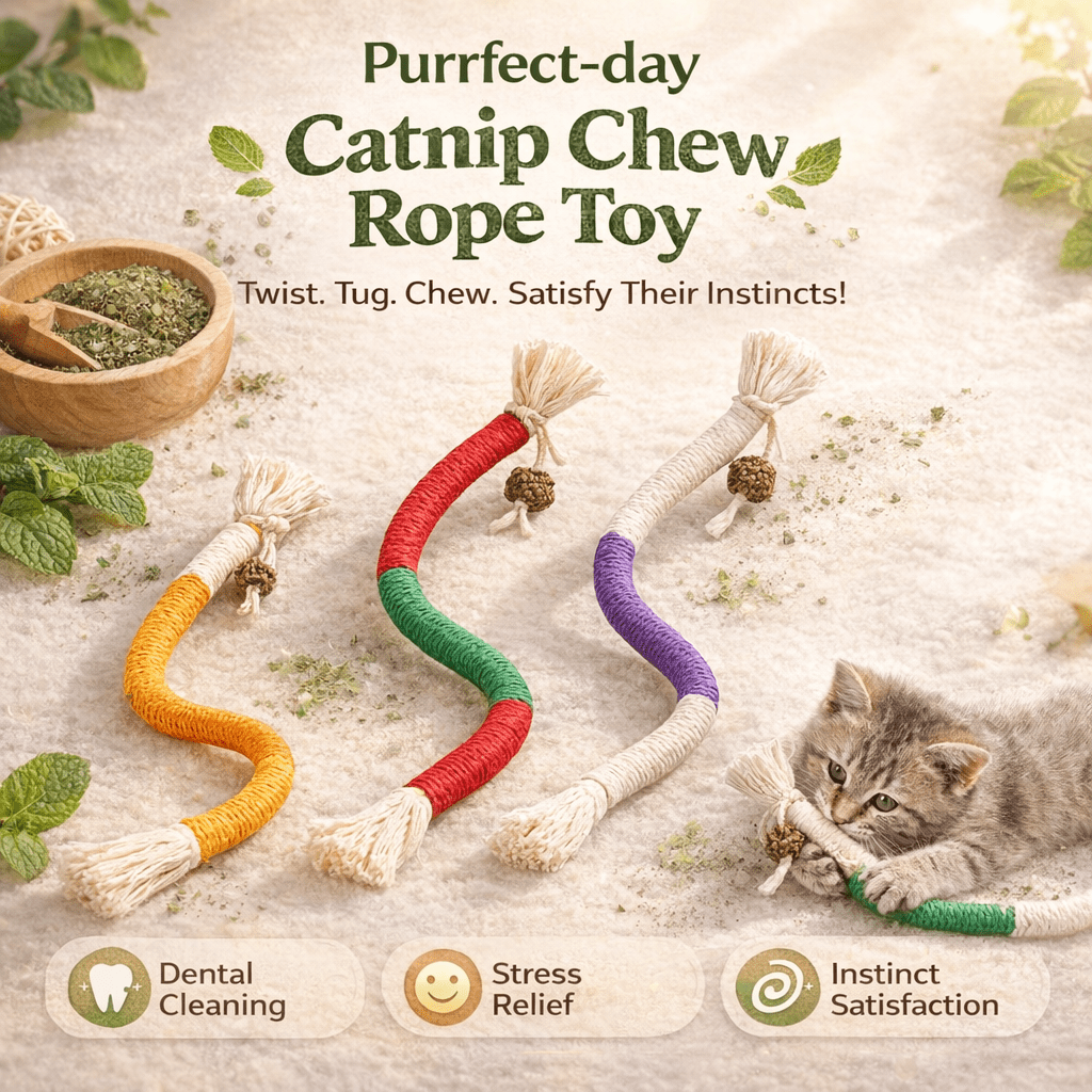 Catnip Chew Rope Toy for cats | Purrfect - day
