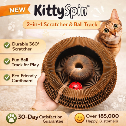 KittySpin™ | 2-in-1 Scratcher & Ball Track