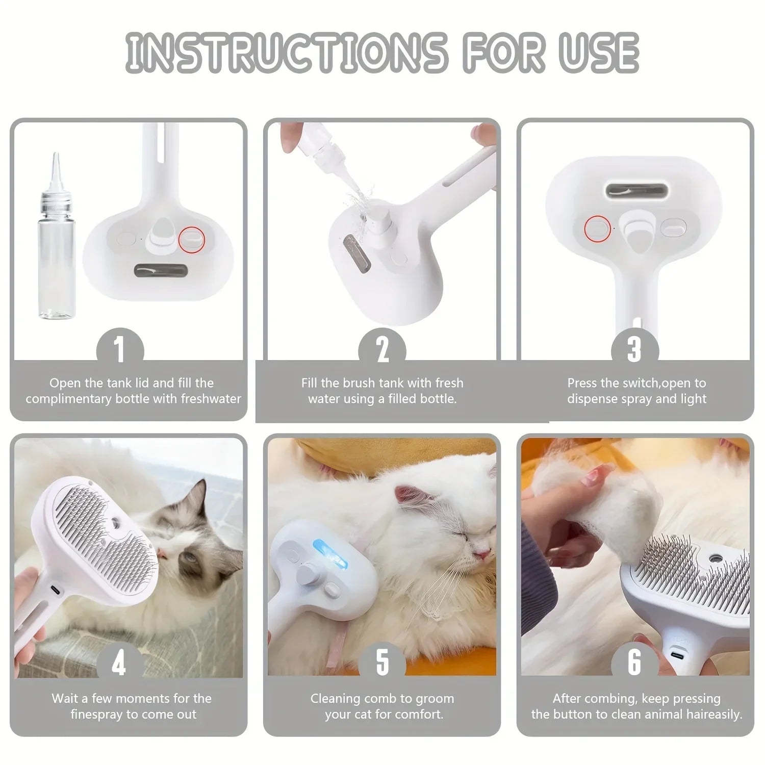 Pet Spray Comb™ for cats | Purrfect - day