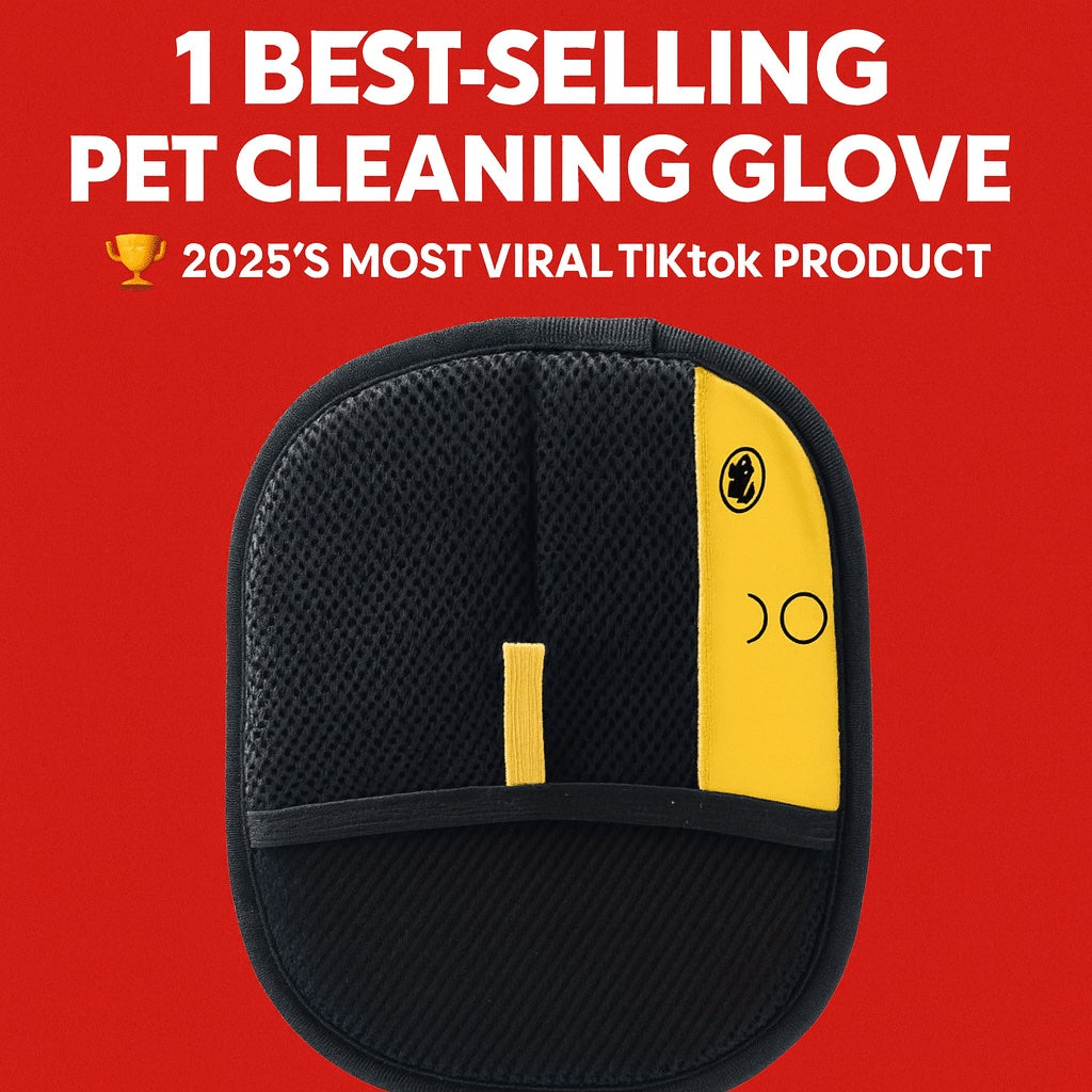 Pet cleaning glove included in the grooming sampler