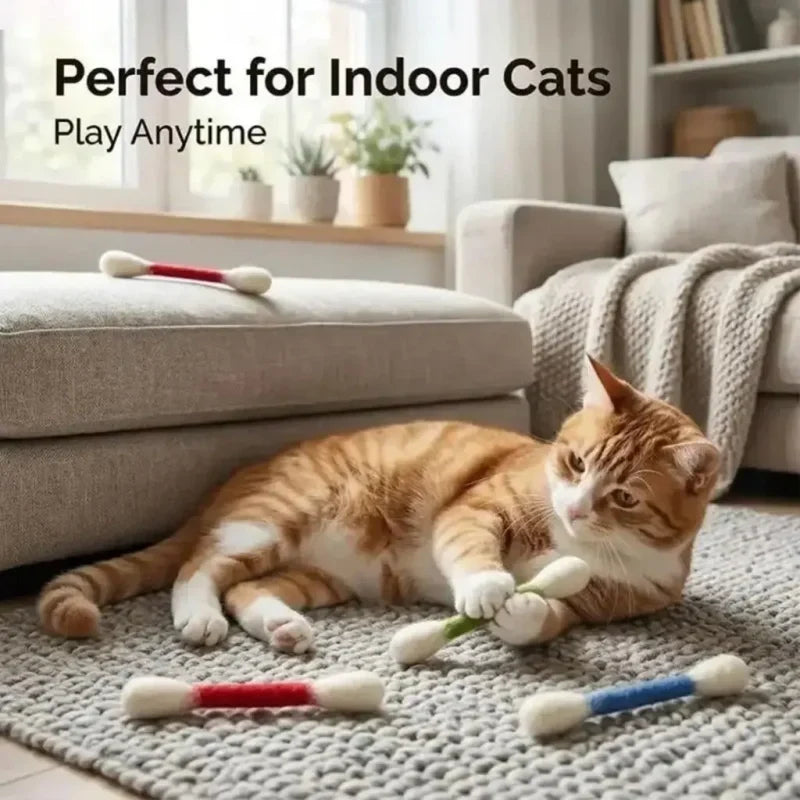 Colorful 15 cm catnip kicker swabs for indoor cat play