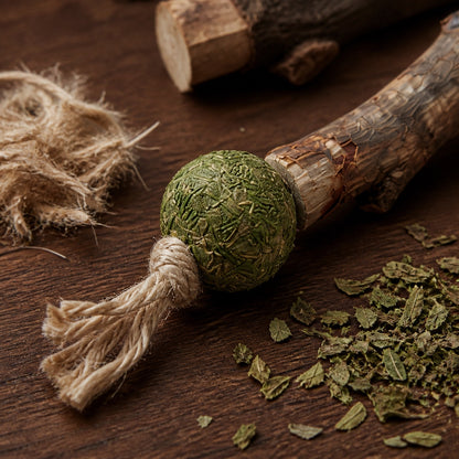 Close view of VineChew silvervine wood, catnip and hemp textures