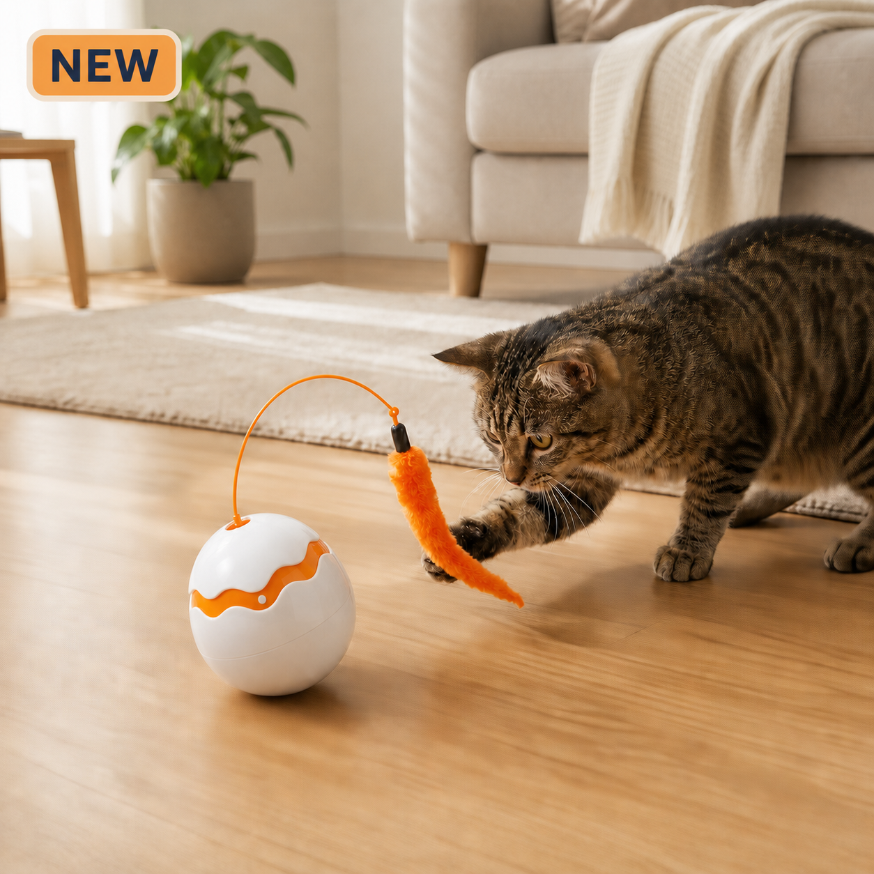 NEW WobbleWing automatic feather cat toy